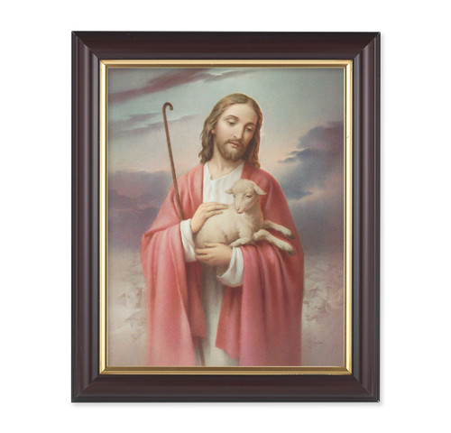 Good Shepherd Walnut Framed Art | 8" x 10"