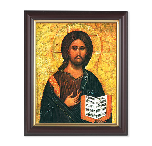 Christ All Knowing Walnut Framed Art | 8" x 10"