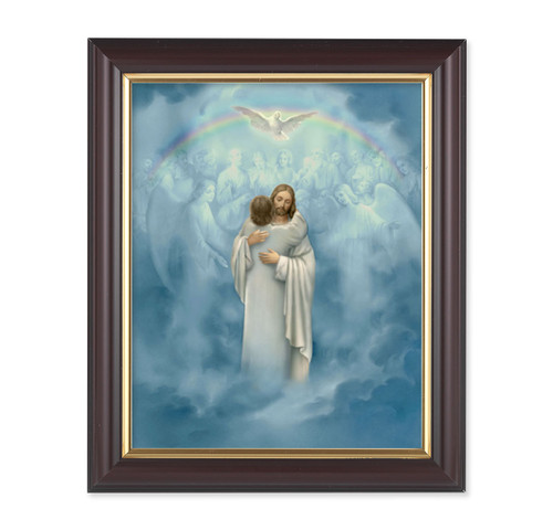 Christ Welcoming Home Walnut Framed Art | 8" x 10"