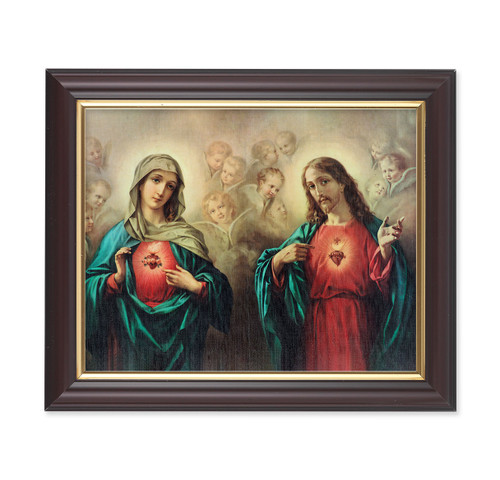 The Sacred Hearts Walnut Framed Art | 8" x 10"