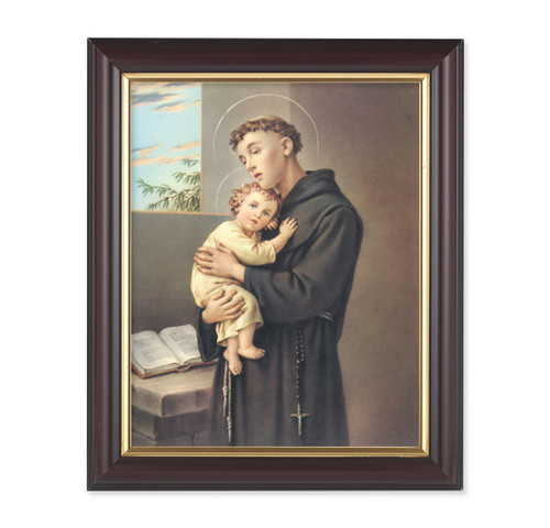 St. Anthony Walnut Framed Art | 8" x 10"