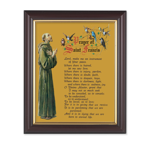 Prayer of St. Francis Walnut Framed Art | 8" x 10"