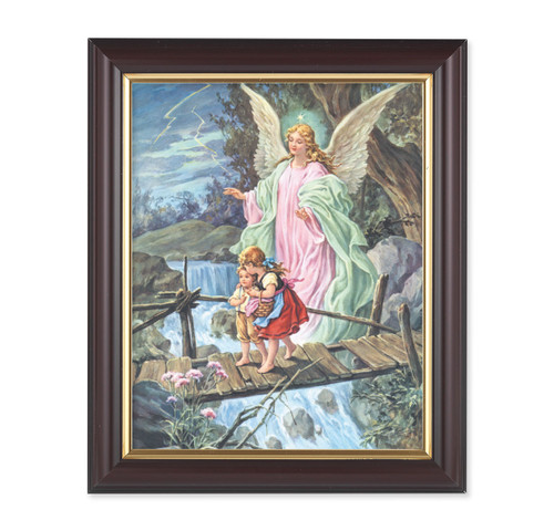 Guardian Angel Walnut Framed Art | Style A | 8" x 10"