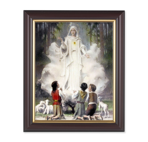 Our Lady of Fatima Walnut Framed Art | 8" x 10"