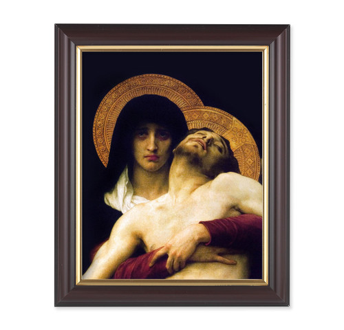 The Pieta Walnut Framed Art | 8" x 10"