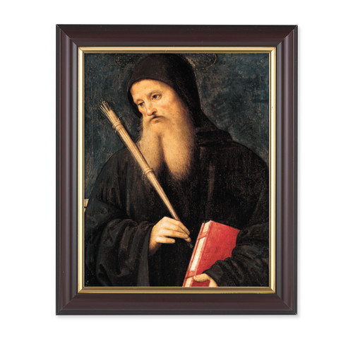 St. Benedict Walnut Framed Art | 8" x 10"