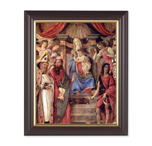 Madonna Throne Angels and Saints Walnut Framed Art | 8" x 10"