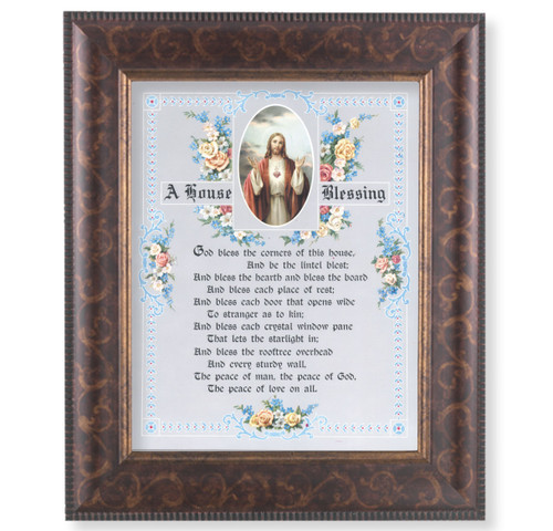 Sacared Heart of Jesus House Blessing Art-Deco Framed Art