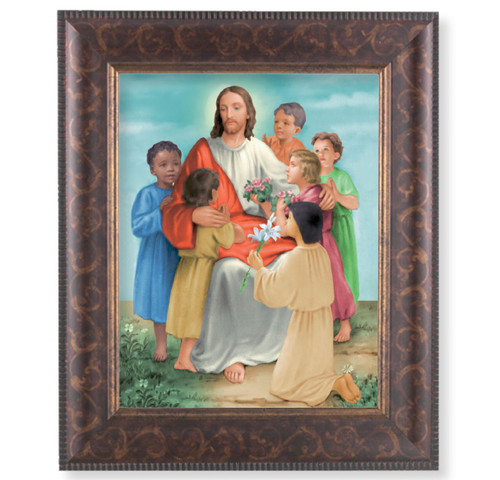 Christ with Children Art-Deco Framed Art