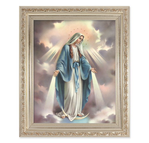 Our Lady of Grace Antique Silver Framed Art | Style A