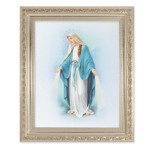 Our Lady of Grace Antique Silver Framed Art | Style B