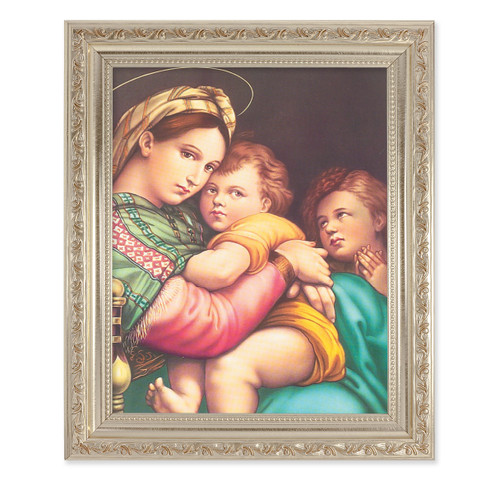 Madonna and Child Antique Silver Framed Art | Style D