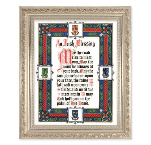 Irish Blessing Antique Silver Framed Art