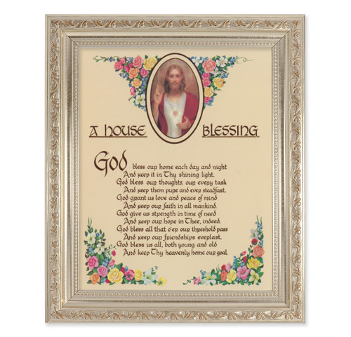 House Blessing Antique Silver Framed Art