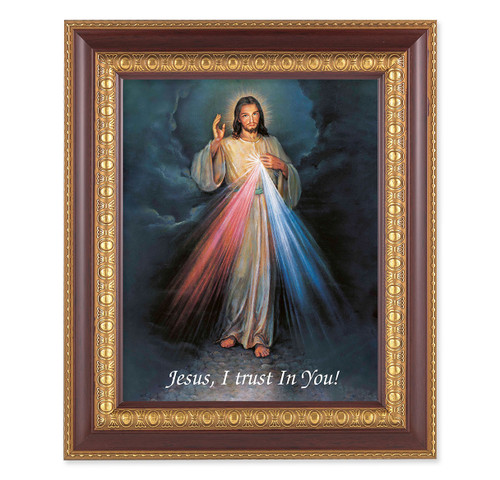 Divine Mercy Cherry Gold Framed Art | Style A