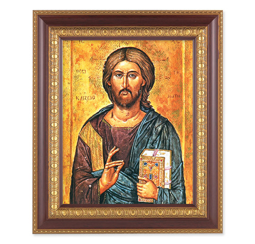 Christ the Teacher Cherry Gold Framed Art