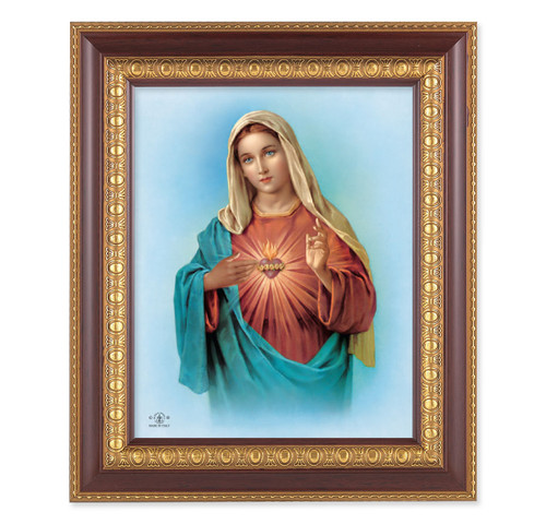 Immaculate Heart of Mary Cherry Gold Framed Art | Style A