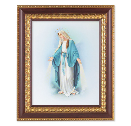 Our Lady of Grace Cherry Gold Framed Art | Style B