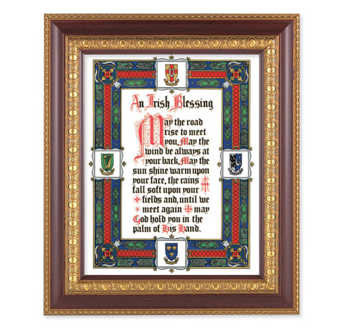 Irish Blessing Cherry Gold Framed Art