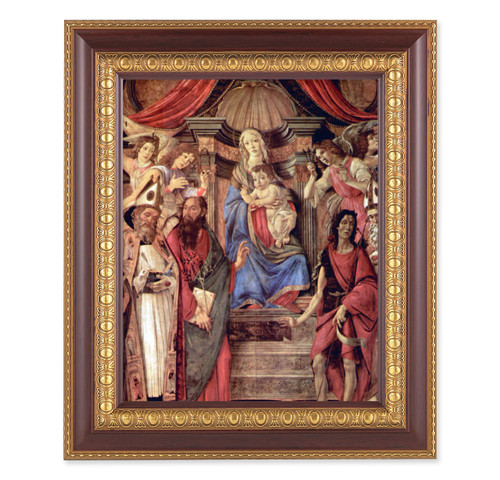 Madonna Throne of Angels and Saints Cherry Gold Framed Art