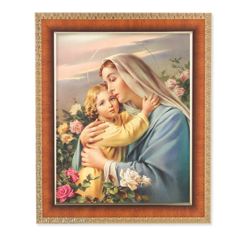 Madonna and Child Natural Tiger Cherry Framed Art | Style A