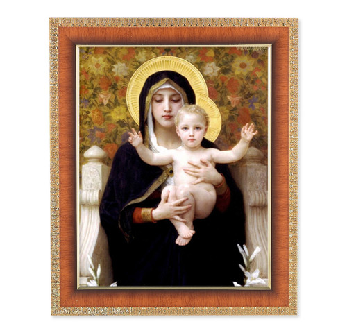 Madonna of the Lillies Natural Tiger Cherry Framed Art
