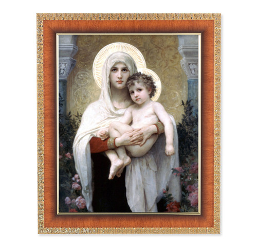 Madonna and Child Natural Tiger Cherry Framed Art | Style B