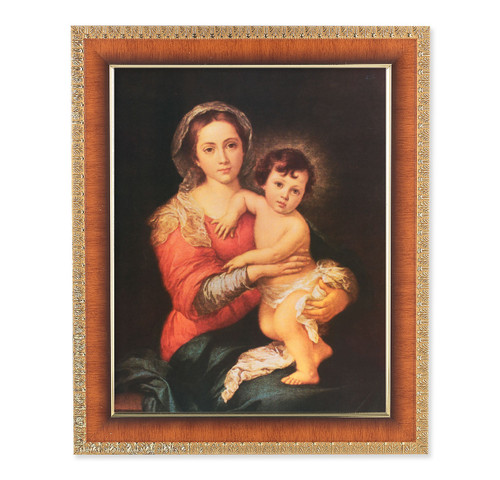 Madonna and Child Natural Tiger Cherry Framed Art | Style E