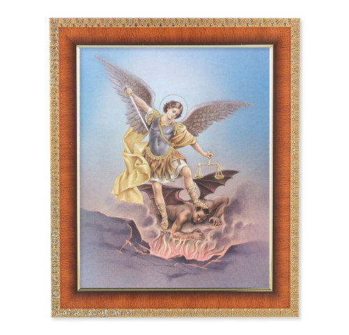 St. Michael Natural Tiger Cherry Framed Art | Style A