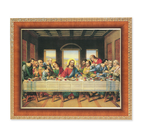 Last Supper Natural Tiger Cherry Framed Art | Style C