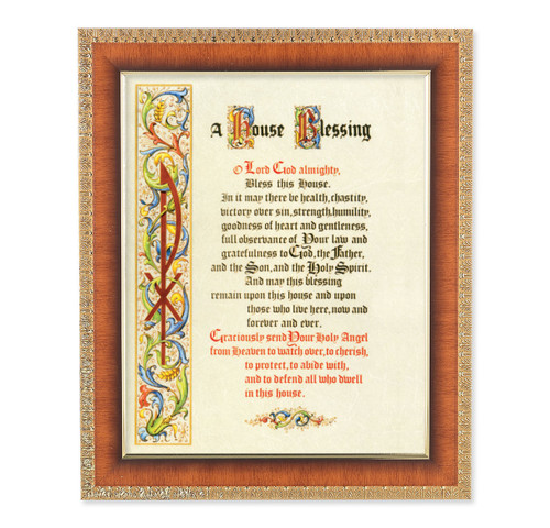 House Blessing Natural Tiger Cherry Framed Art | Style A