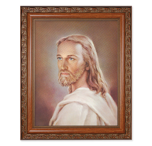 Head of Christ Mahogany Finished Framed Art | Style A