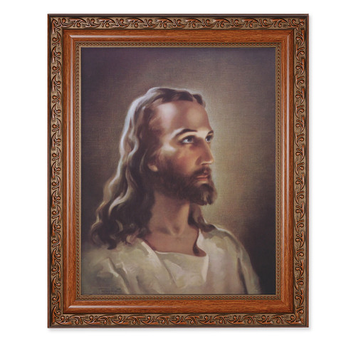 Head of Christ Mahogany Finished Framed Art | Style B