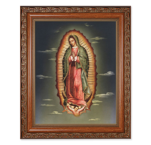 Our Lady of Guadalupe Mahogany Finished Framed Art | Style D