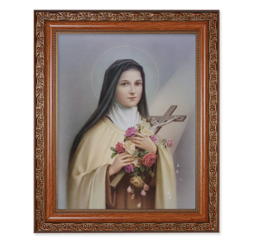 St. Therese Mahogany Finished Framed Art | Style A