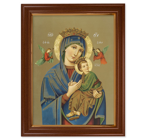Our Lady of Perpetual Help Walnut Finish Framed Art