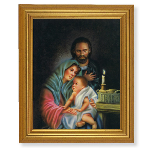 Holy Family Beveled Gold-Leaf Framed Art