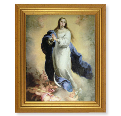 Immaculate Conception Beveled Gold-Leaf Framed Art | Style A