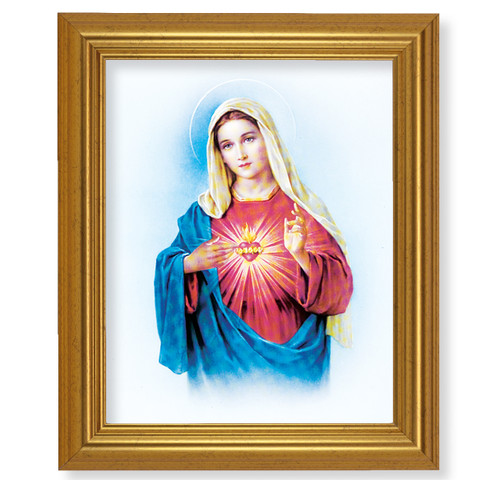 Immaculate Heart of Mary Beveled Gold-Leaf Framed Art | Style A
