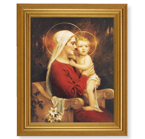 Madonna and Child Beveled Gold-Leaf Framed Art | Style C