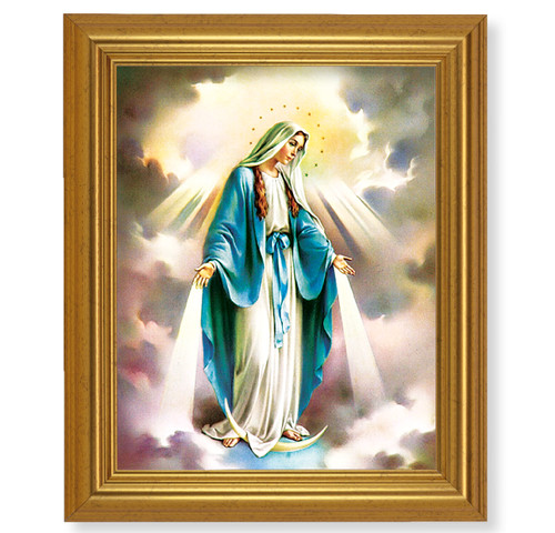 Our Lady of Grace Beveled Gold-Leaf Framed Art | Style A