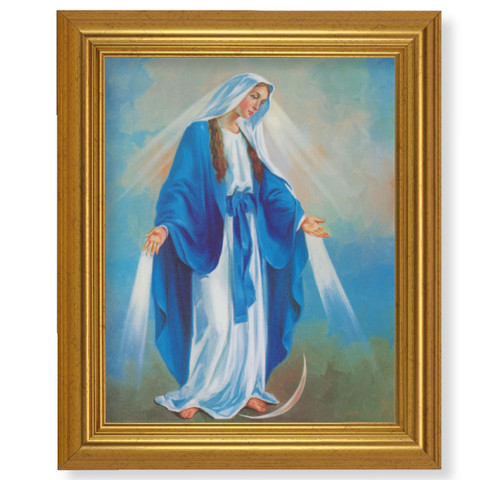 Our Lady of Grace Beveled Gold-Leaf Framed Art