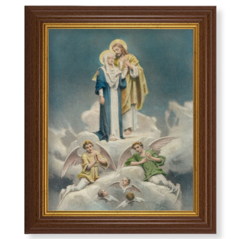 Jesus and Mary Dark Walnut Framed Art