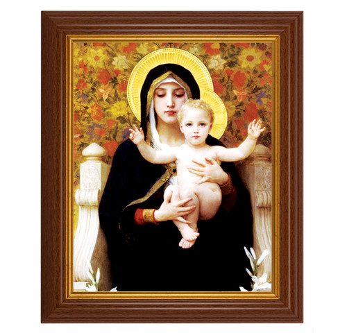 Madonna of the Roses Dark Walnut Framed Art