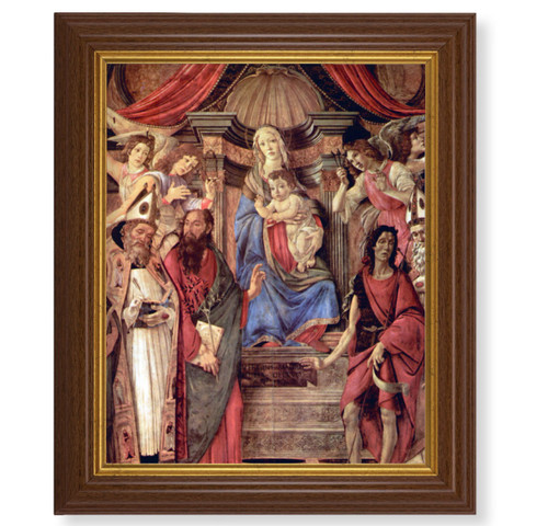 Madonna Throne of Angels and Saints Dark Walnut Framed Art