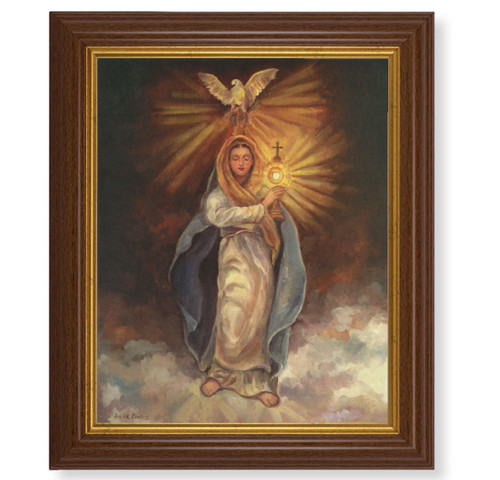 Mary with Monstrance Dark Walnut Framed Art