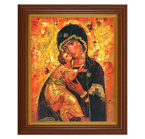 Our Lady of Vladimir Dark Walnut Framed Art