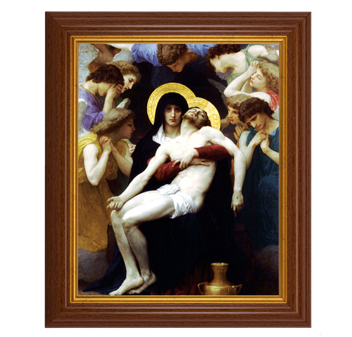 Pieta Dark Walnut Framed Art | Style A