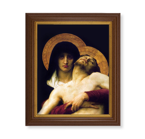 Pieta Dark Walnut Framed Art