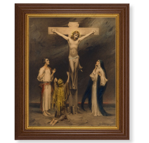 The Crucifixion of Christ Dark Walnut Framed Art